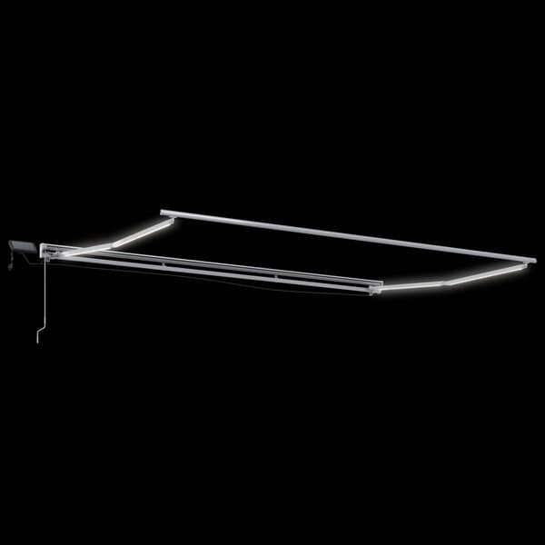 vidaXL Rankinis markizės rėmas su LED Raudona ir balta 4 &times; 3 m