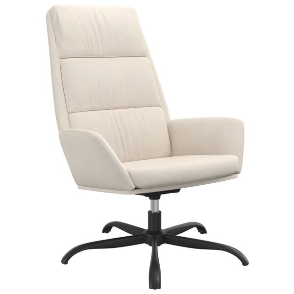 vidaXL Poilsio kėdė, kreminės spalvos, aksomas