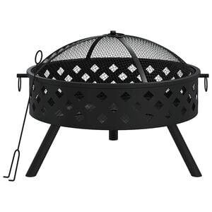 vidaXL Laužavietė su žarstekliu, 58cm, plienas, XXL