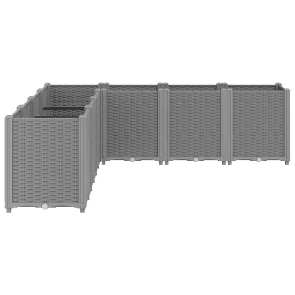 vidaXL Sodo lovelis, &scaron;viesiai pilkos spalvos, 160x160x53cm, PP