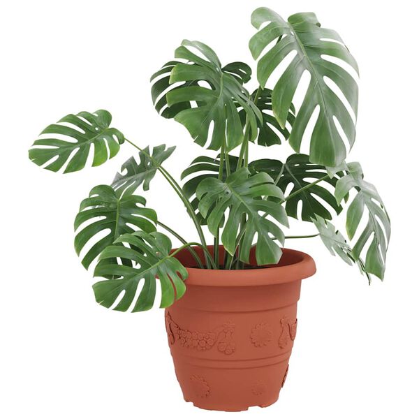 vidaXL Apvalus gėlių vazonas 6 pcs Raudona plyta &Oslash; 26 x 21.5 cm