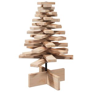 vidaXL Medinė Kalėdų eglutė, 60 cm, pu&scaron;ies medienos masyvas