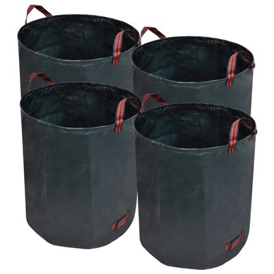 Sodo atliekų krepšiai, 4 vnt., tamsiai žali, 272 l, 150 g/m2