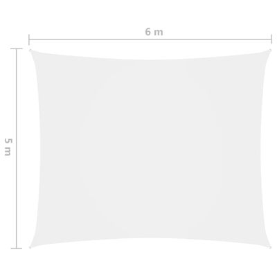 vidaXL Uždanga nuo saulės, balta, 5x6m, oksfordo audinys, stačiakampė