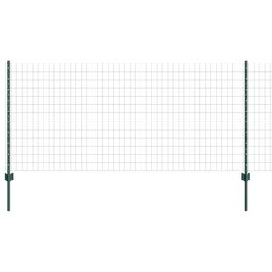 vidaXL Euro tvoros su stulpu 25 x 1 m PVC dengtas plienas Žalia