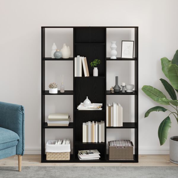 vidaXL Kambario pertvara su lentyna Juodas ąžuolas 100 x 24 x 140 cm