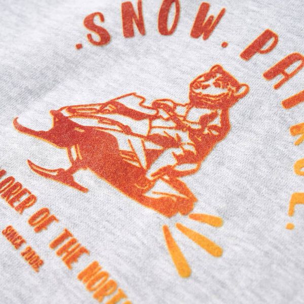 Vaikiškas sportinis megztinis su gobtuvu, pilkas/oranžinis, 128 dydžio