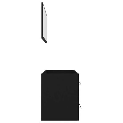 vidaXL Vonios kambario baldų komplektas, 2 dalių, juodos spalvos, MDP
