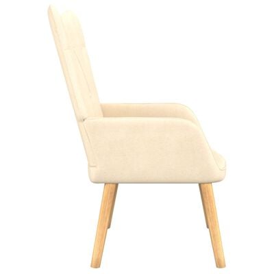 vidaXL Poilsio kėdė su pakoja, kreminės spalvos, audinys