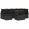 vidaXL Sodo Sofų Rinkinys su saugykla 7 pcs Juoda Poli ratanas