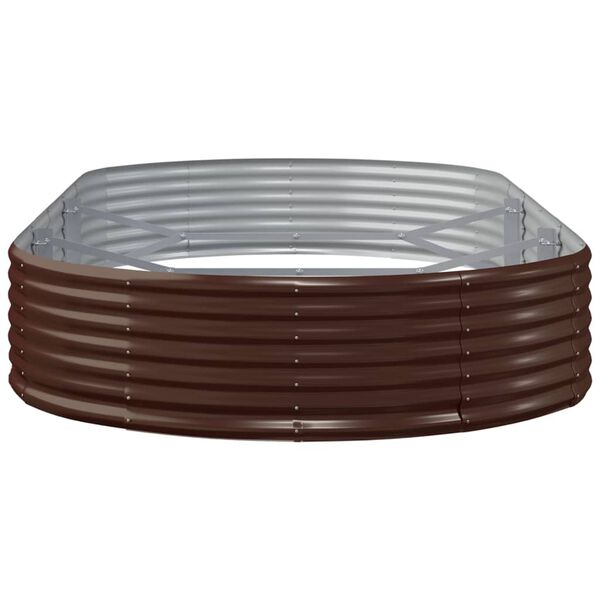 vidaXL Auk&scaron;tas sodo lovelis, rudas, 296x140x36cm, cinkuotas plienas