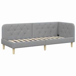 vidaXL Kampinė lovos konstrukcija &Scaron;viesiai pilka 80 x 200 cm audinys
