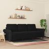 vidaXL Trivietė sofa, juodos spalvos, 180cm, aksomas