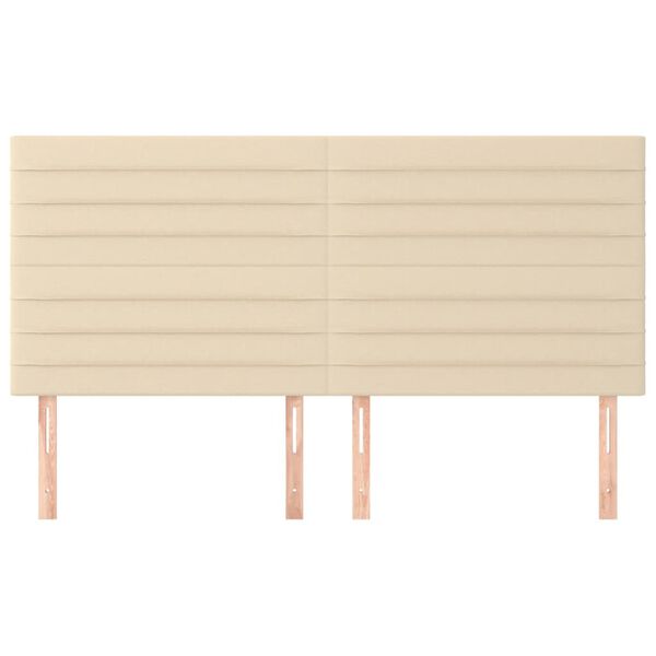 vidaXL Galvūgalis, kreminės spalvos, 200x5x118/128 cm, audinys