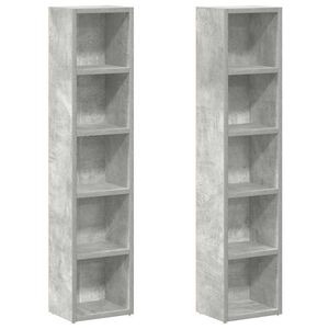 vidaXL Spintelės kompaktiniam diskam, 2vnt., pilkos, 21x16x93,5cm, MDP