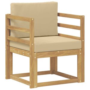 vidaXL Lauko sofa Poliesteris Balta ir Bežė