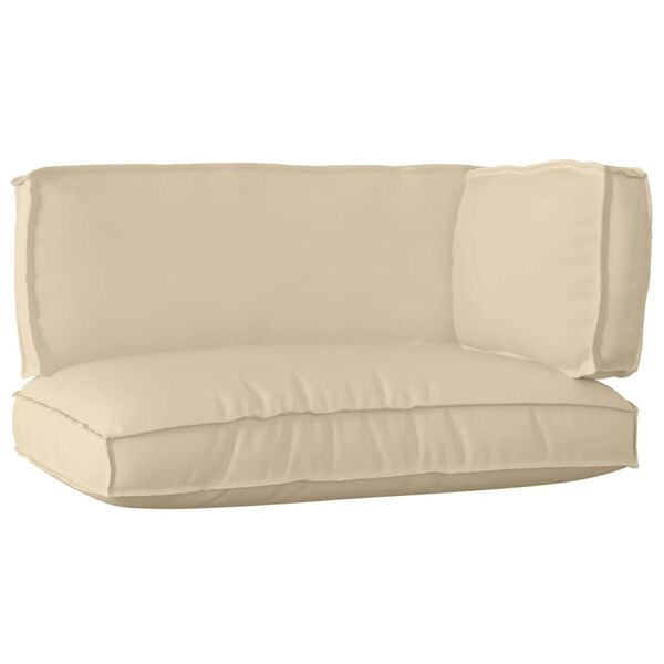 vidaXL Pallet pagalvių rinkinys 3 pcs Smėlio Oksfordo audinys