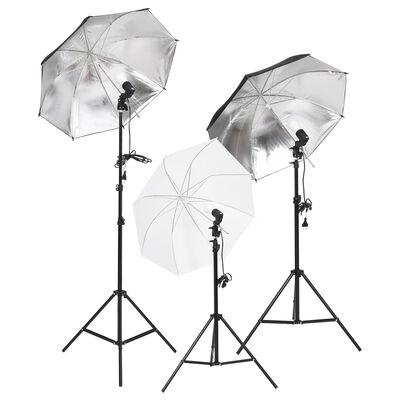 vidaXL Fotostudijos rinkinys su šviestuvais, stalu ir reflektoriumi