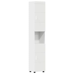 vidaXL Vonios spintos komplektas TULUM Balta 37 x 31,5 x 203 cm