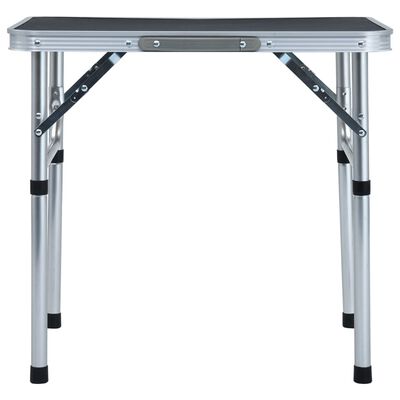vidaXL Sulankstomas stovyklavimo stalas, pilkas, 60x45cm, aliuminis