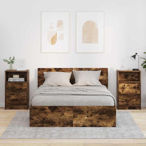 vidaXL Naktiniai staliukai 2 pcs Rūkyta ąžuolas 40 x 30 x 467 cm