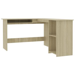 vidaXL Kampinis stalas, ąžuolo, 120x140x75cm, mediena, L formos