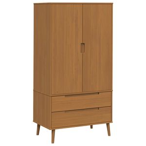 vidaXL Spinta MOLDE Karamelė 90 x 55 x 175 cm Pu&scaron;ies medienos masyvas
