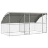 vidaXL &Scaron;unų narvas 2 pcs Sidabro 4 x 2 x 2 m Galvanizuotas plienas