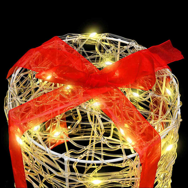 vidaXL Dovanos Dėžutės Dekoracija 3 pcs Šilta balta 20 x 20 x 21 cm