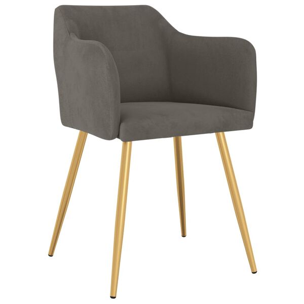 vidaXL Valgomojo kėdės, 6vnt., tamsiai pilkos spalvos, aksomas