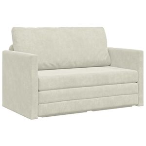 vidaXL Sofa lova 110cm Kreminė Aksomas