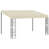 vidaXL Prie sienos montuojama pavėsinė, kreminė, 3x4m, audinys