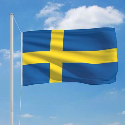 vidaXL Švedijos vėliava, 90x150cm