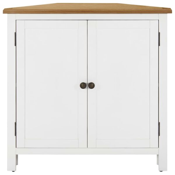 vidaXL Kampinė spintelė, 80x33,5x78cm, ąžuolo medienos masyvas