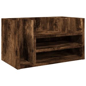 vidaXL Ra&scaron;omojo stalo lentyna, dūminio ąžuolo, 44,5x24x25cm, mediena