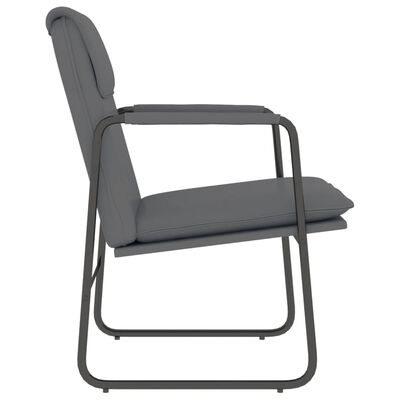 vidaXL Poilsio kėdė, pilkos spalvos, 55x64x80cm, dirbtinė oda