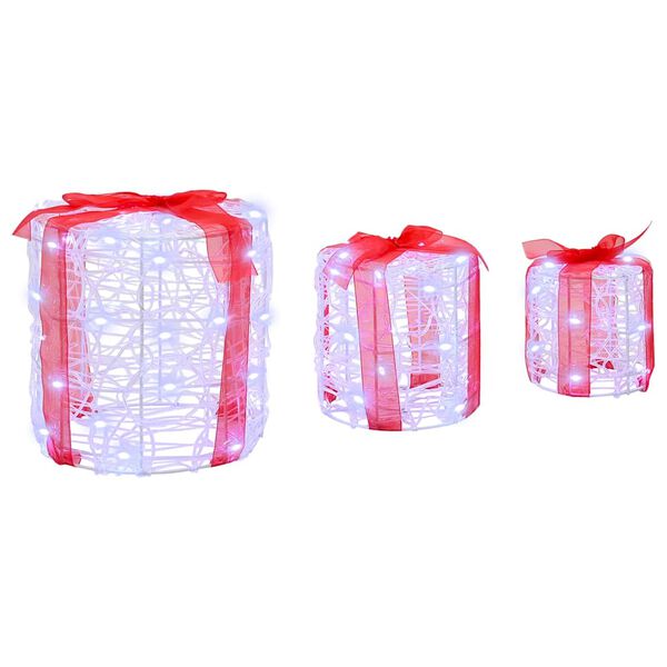 vidaXL Dovanos Dėžutės Dekoracija 3 pcs &Scaron;alta balta 20 x 20 x 21 cm