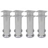 vidaXL Apvalios sofos kojelės, 8 vnt., chromas, 180 mm (2x242159)