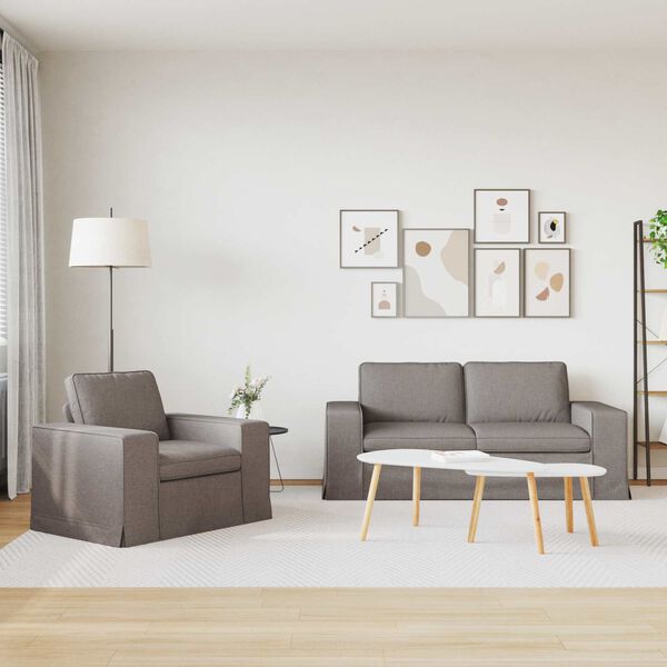 vidaXL Sofa 140cm 2 pcs Taupe Metalas