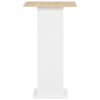 vidaXL Baro stalas, balta ir sonoma ąžuolo, 60x60x110cm