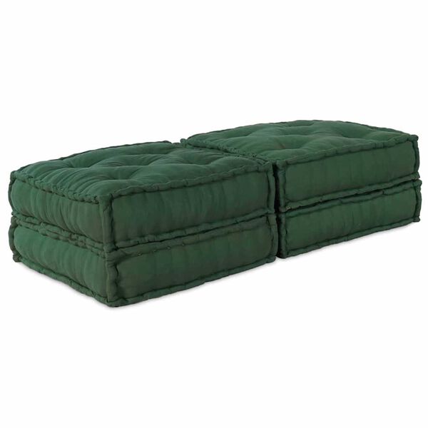 vidaXL Modulinė sofa 2 pcs Žalia 140 x 70 x 36 cm audinys