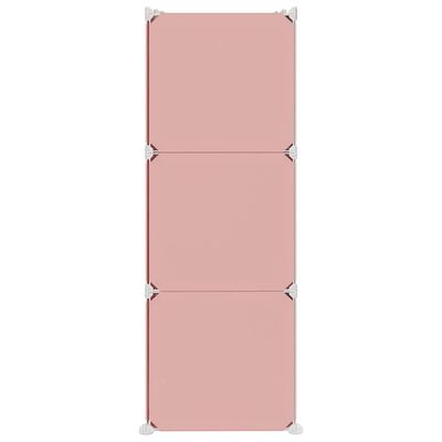 vidaXL Lentyna su 6 kubo formos skyriais vaikams, rožinės spalvos, PP