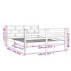 vidaXL Lovos rėmas, baltos spalvos, 140x190cm, pu&scaron;ies medienos masyvas