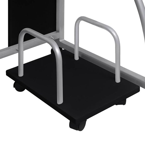 vidaXL Kompiuterio stalas, juodas, 110x52x88,5cm, apdirbta mediena