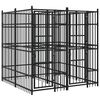 vidaXL Lauko voljeras &scaron;unims, plienas, 3,69m&sup2;