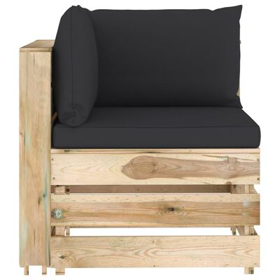 vidaXL Sodo komplektas su pagalvėlėmis, 7 dalių, impregnuota mediena