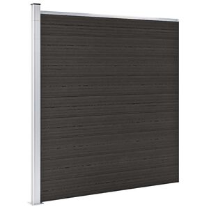 vidaXL Tvoros segmentas, juodos spalvos, 175x186cm, WPC
