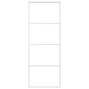 vidaXL Stumdomos durys, baltos, 76x205cm, ESG stiklas ir aliuminis