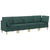 vidaXL Modulinė sofa su laikymo vieta 4 vnt. Tamsiai žalia Audinys