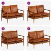 vidaXL Dvivietė sofa, tikra oda ir akacijos mediena, ruda